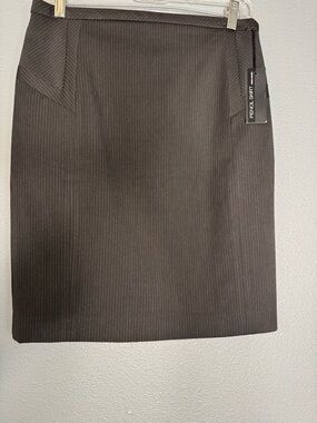 Black Pinstripe Pencil Skirt